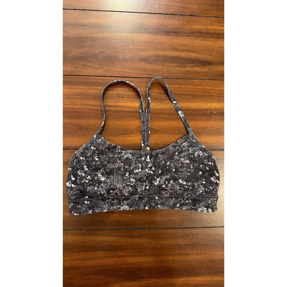 Lululemon Other - Lululemon Flow Y Bra Light Support Black White Digital Floral Print Size 8